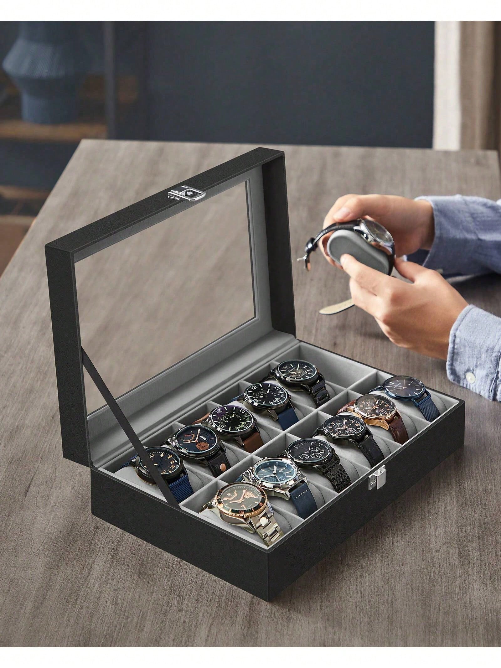 Caixa de Relógios com 12 Compa - Jewelry Stand Watches avaliação e preço